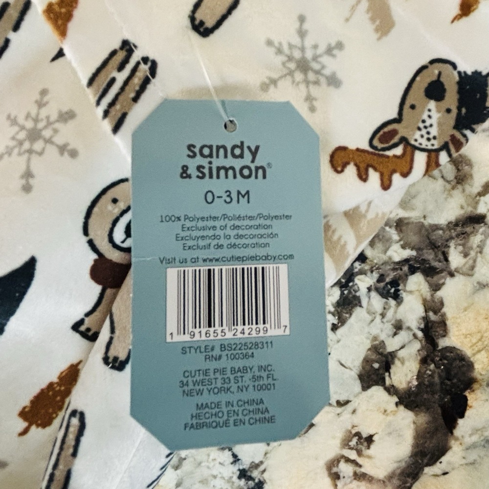 Sandy & Simon Forest Friends Baby Swaddle Blanket 0-3 Months Fleece Bear Fox NWT - Picture 9 of 9